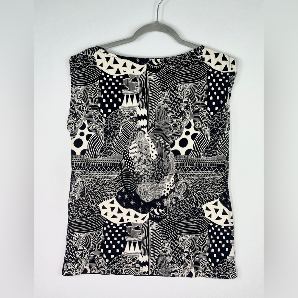 Skunkfunk Black & White Top - Art Collage Tee by Little Madi